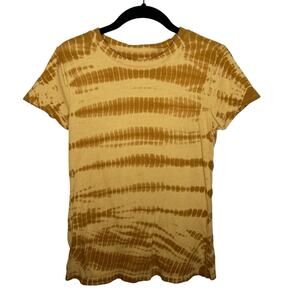 ATHLETA / mustard yellow gold organic daily tie dye crew neck tee / XS